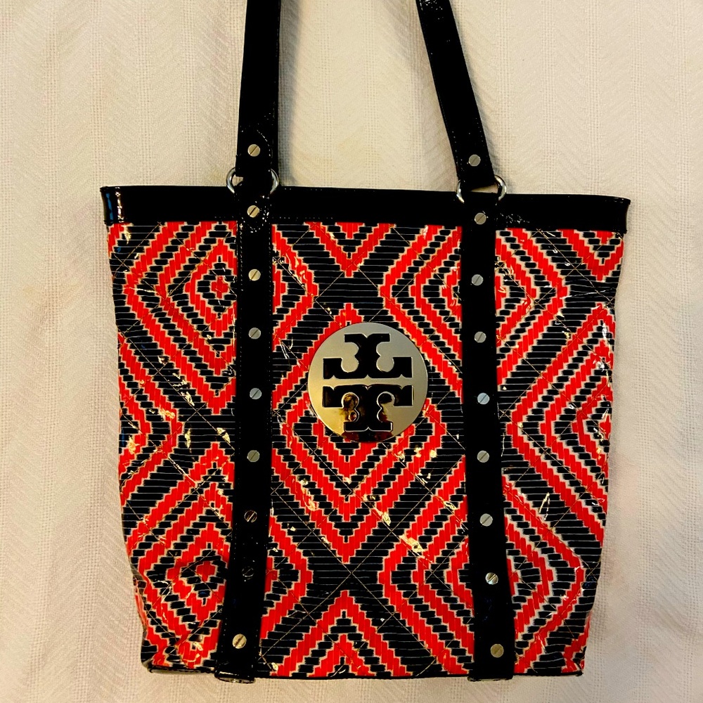 Tory Burch Betty Quilted Patent Leather Tote